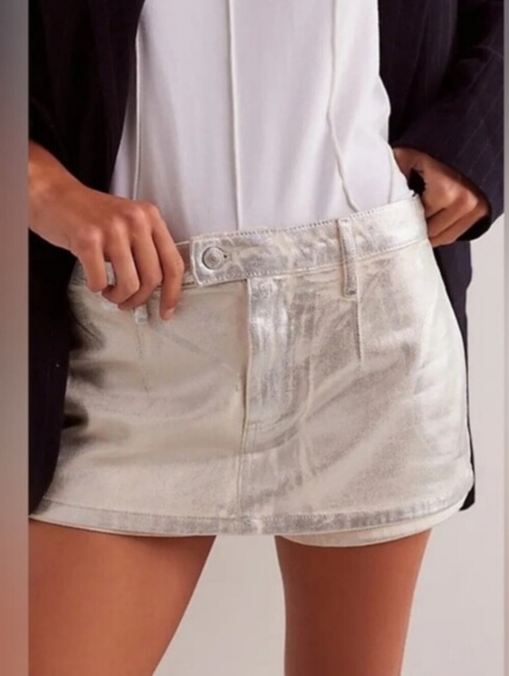 Free People We The Free Galivanting Metallic Skort In Mirrorball Size 31